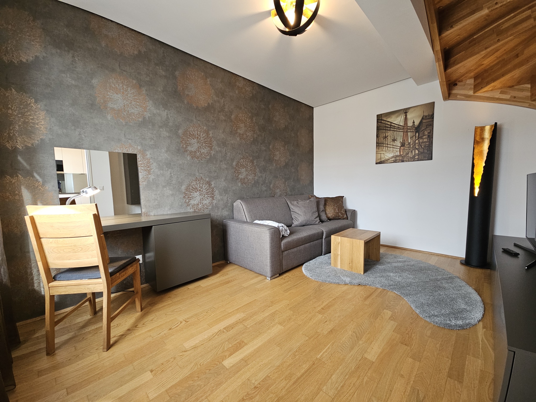 Wohnzimmer ausziebare Couch